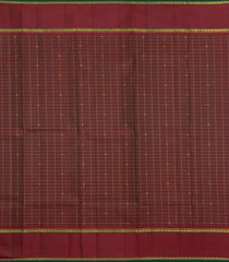 Bottle Green Handloom Kanchipuram Silk Saree With Stripes & Contrast Border-KA16199