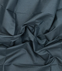 Dark Grey Printed Tussar Silk Saree With Stripes-TU3373