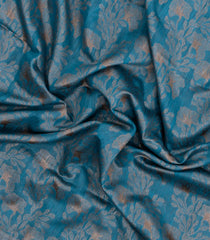 Sky Blue Woven Art Linen Saree With Floral Motifs-BL5648