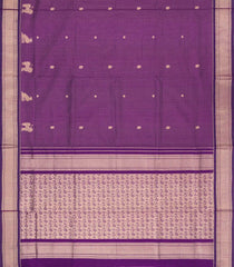 Purple Handloom Soft Silk Cotton Saree With Checks & Buttas-SC4569