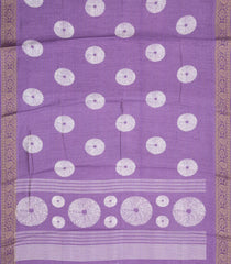 Lavender Printed Synthetic Dola Silk Saree With Zari Stripes & Border-SY0406