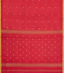 Red Handloom Maheswari Silk Cotton Saree With Buttas & Zari Border-SC4883