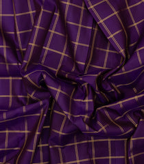 Purple Handloom Korvai Kanchipuram Silk Saree With Checks -KA14718