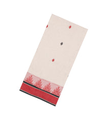 Off White Handloom Bengal Cotton Saree With Diamond Buttas-BG1549