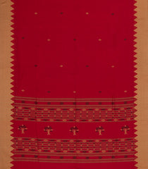 Red Handloom Bengal Cotton Saree With Buttas-BGG1951