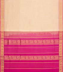 Taupe Handloom Silk Cotton Saree With Contrast Border-SC4747