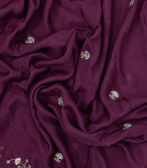 Burgundy Woven Synthetic Blended Saree With Embroidered Motifs-EN1993