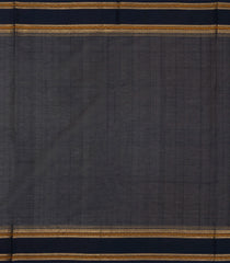 Black Handloom Silk Cotton Saree With Veldari Stripes-SC4416