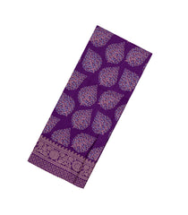 Purple Printed Synthetics Dola Silk Saree With Floral Motifs-BL5195