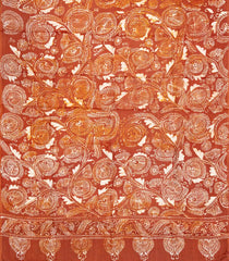 Crimson Woven Silk Saree With Printed Floral Motifs-PS0578