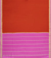 Red Woven Mysore Silk Saree With Contrast Border-MS3458