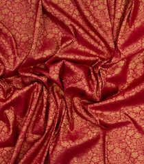 Crimson Woven Art Dupion Saree With Floral Zari Motifs-BL5865