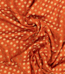 Orange Woven Pure Viscose Saree With Floral Zari Motifs-BL6120