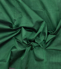 Green Handloom Silk Cotton Saree With Contrast Zari Border-SC4638