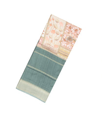 Light Peach Woven Synthetic Manipuri Silk Saree With Printed Motifs-BL3668