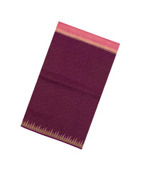 Peach & Maroon Woven Blended Viscose Half & Half Saree-BL5614
