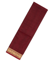 Maroon Handloom Kanchi Cotton Saree With Zari Border-KC1524