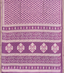 Lilac Printed Jaipur Cotton Saree With Floral Motifs-JC1716