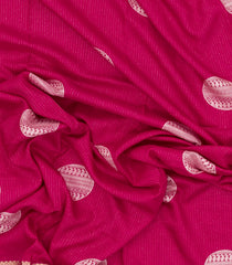 Pink Printed Synthetics Dola Zari Lining With Jacquard Zari Border-BL5178