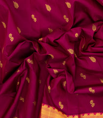 Crimson Woven Kanchipuram Silk Saree With Floral Buttas-KA14225