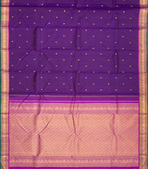 Violet Handloom Kanchipuram Silk Saree With Rudraksham Buttas