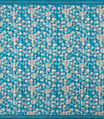 Sky Blue Printed Synthetic Kotha Silk Saree With Contrast Border-SY0543