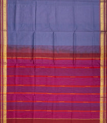 Lavender Handloom Silk Cotton Saree With Contrast Border-SC3723