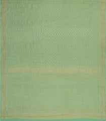 Aquamarine Woven Mysore Silk Saree With Chevron Stripes-MS3531