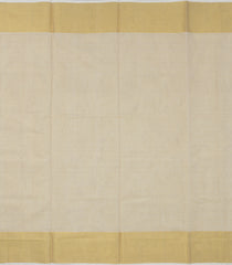Off White Handloom Kerala Cotton Saree With Zari Border-KEC1022