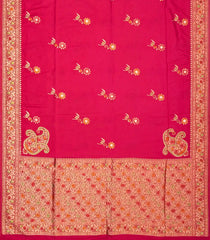 Hot Pink Woven Blended Dupion Saree With Konia Butta Motifs