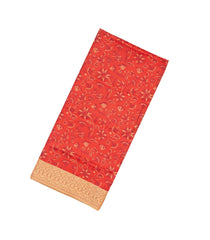 Red Handloom Soft Silk Saree With Floral Vine Motifs-SO4271