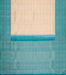 Taupe Handloom Korvai Kanchipuram Silk Saree With Zari Checks-KA16070