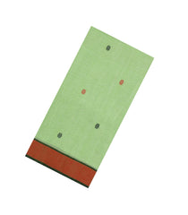 Light Green Handwoven Bengal Cotton Saree With Floral Buttas-BG1514