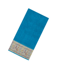 Cyan Woven Art Dupion Saree With Meena Floral Border-BL5964