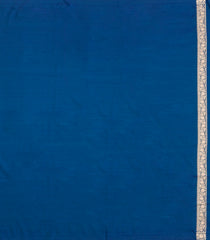 Blue Woven Blended Satin Saree With Floral Zari Buttas-BL6006