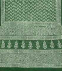 Green Printed Jaipur Cotton Saree With Floral Motifs-JC1593