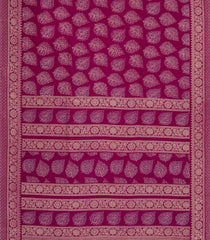 Magenta Printed Synthetics Dola Silk Saree With Floral Motifs-BL5193