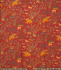 Brown Handloom Silk Saree With Printed Pallu & Hand Embroidered Selvage-EN1718