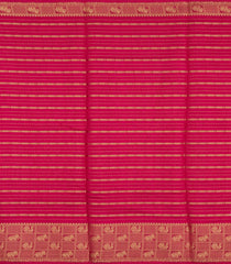 Red Woven Synthetic Dola Silk Saree With Zari Stripes-BL5715