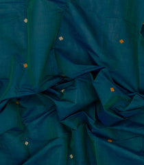 Blue Handloom Kanchi Cotton Saree With Diamond Motifs-KC1703