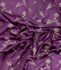 Lavender Woven Dupion Silk Saree With Floral Buttas-DS0570