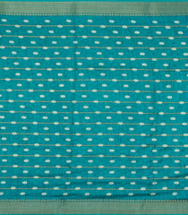 Aquamarine Printed Synthetic Dola Silk Saree With Zari Stripes & Border-BL5032