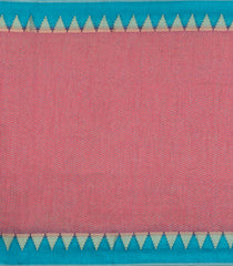 Peach Printed Synthetics Dola Tissue Body With Temple Border -BL5231
