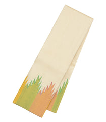 Off White Handloom Korvai Kanchipuram Silk Saree With Temple Zari Border-KA15936