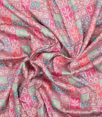 Pink Handloom Banarasi Tanchoi Silk Saree With Meena Floral Motifs-BE1828