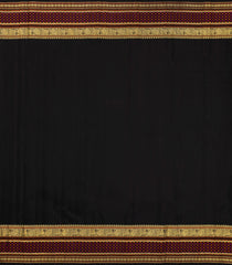 Cream Handloom Korvai Kanchipuram Silk Saree With Black Border-KA14961