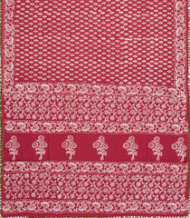 Crimson Printed Jaipur Cotton Saree With Tie & Dye Motifs-JC1849