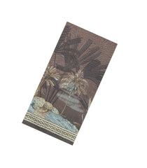 Brown Printed Art Dupion Saree With Floral Motifs-BL6147
