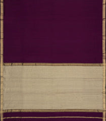 Dark Burugndy Handloom Maheswari Silk Cotton Saree With Zari Border-SC4834