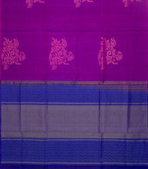 Magenta Handloom Soft Silk Saree With Floral Zari Butta -Magenta